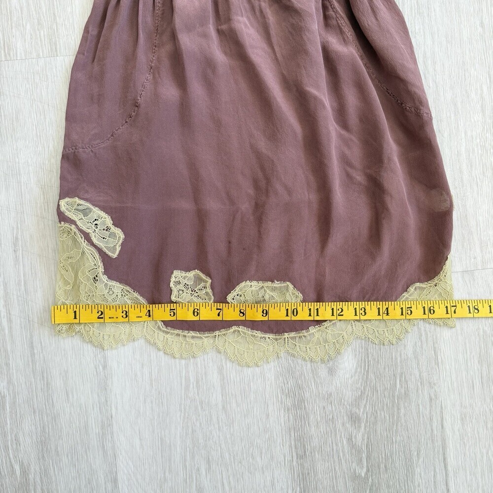 Wilfred Aritzia Camisole 100% Silk Lace Trim Top Mauve Pink XS Sleeveless GUC - Picture 9 of 15